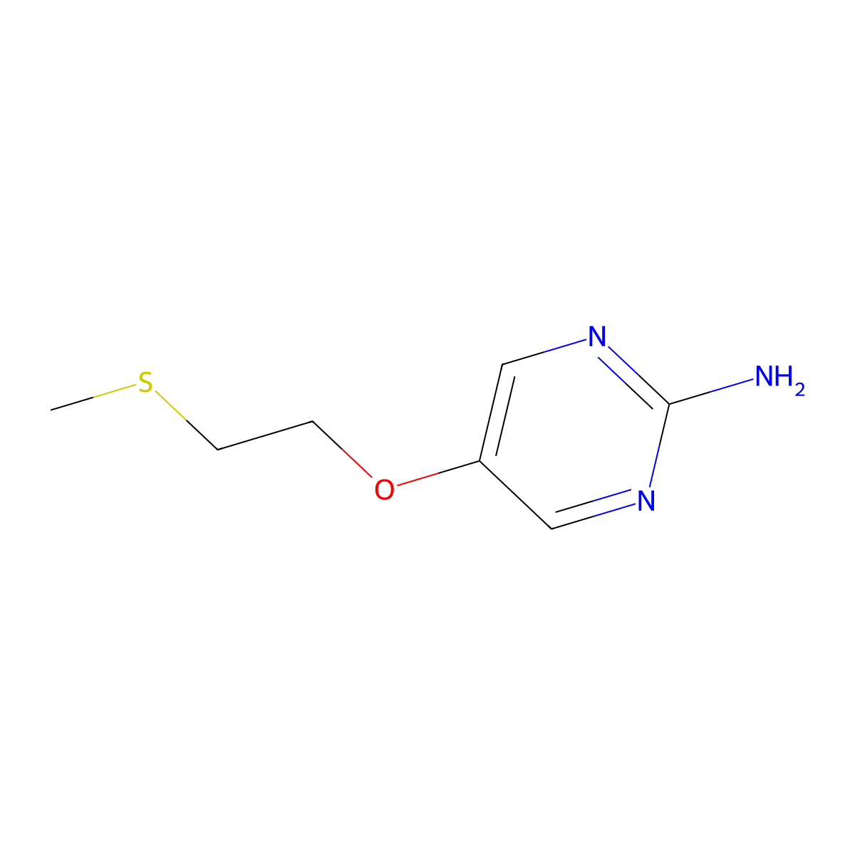 5-(2-(Methylthio)ethoxy)pyrimidin-2-amine molecular structure, CAS 1006599-54-7