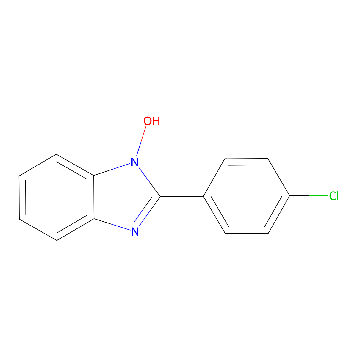 2-(4-chlorophenyl)-1H-1,3-benzimidazol-1-ol molecular structure, CAS 10066-08-7