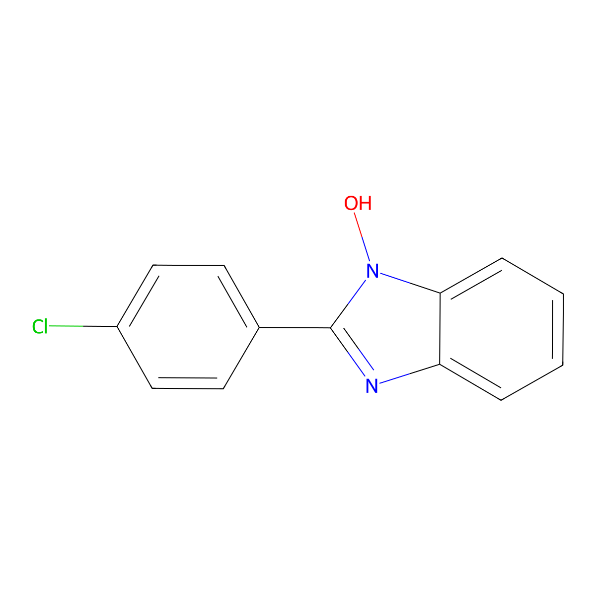 2-(4-chlorophenyl)-1H-1,3-benzimidazol-1-ol molecular structure, CAS 10066-08-7