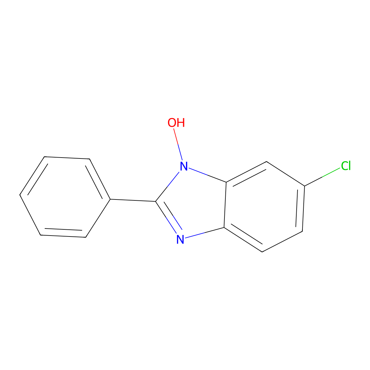 6-chloro-2-phenyl-1H-1,3-benzimidazol-1-ol molecular structure, CAS 10066-09-8