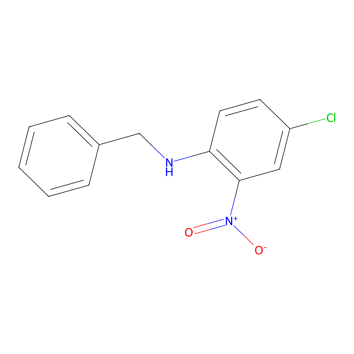 N-benzyl-4-chloro-2-nitroaniline molecular structure, CAS 10066-18-9