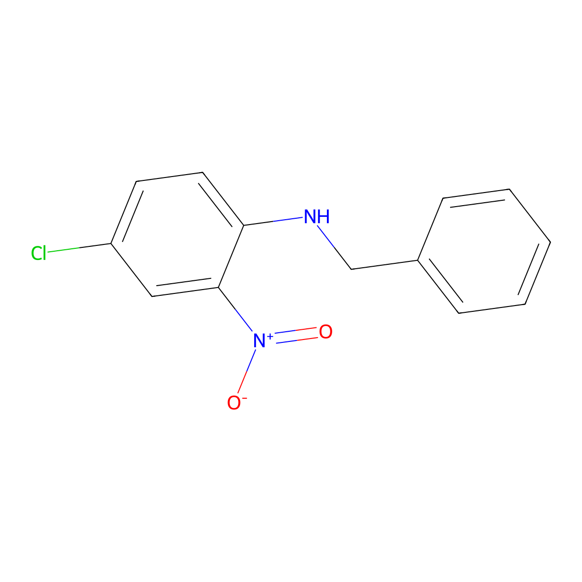 N-benzyl-4-chloro-2-nitroaniline molecular structure, CAS 10066-18-9