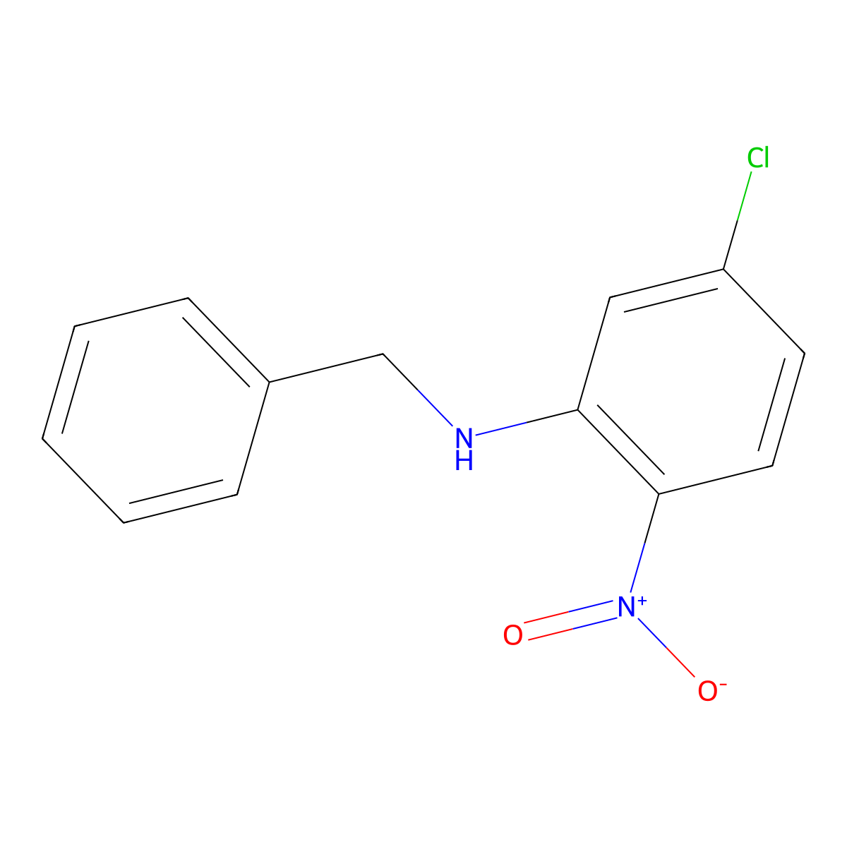 N-benzyl-5-chloro-2-nitroaniline molecular structure, CAS 10066-19-0