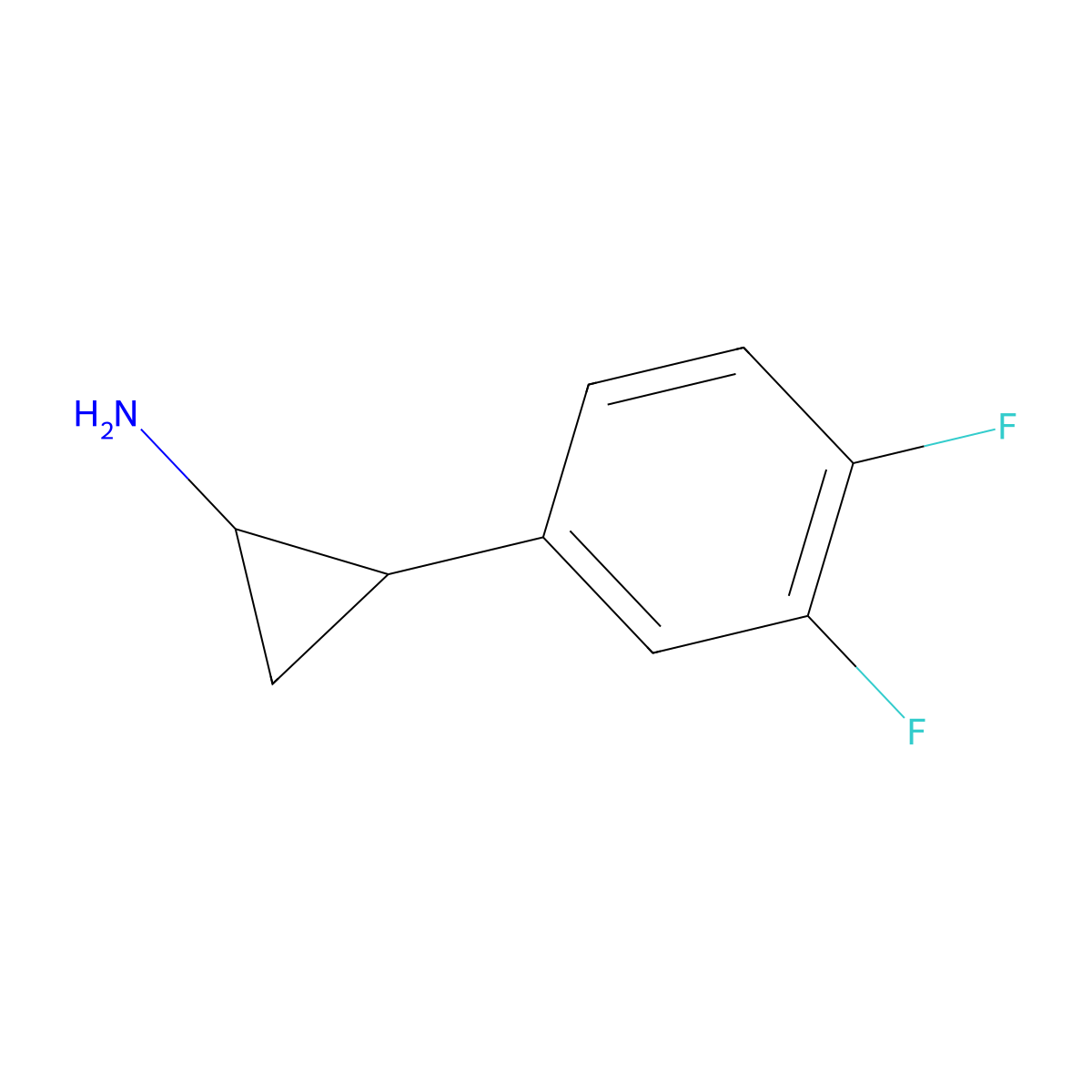 (1R,2S)-2-(3,4-Difluorophenyl)cyclopropanamine molecular structure, CAS 1006614-49-8