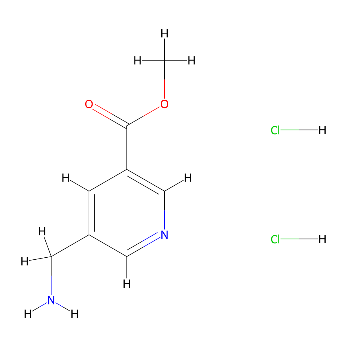 Methyl-5-aminomethylnicotinate dihydrochloride molecular structure, CAS 1006619-16-4