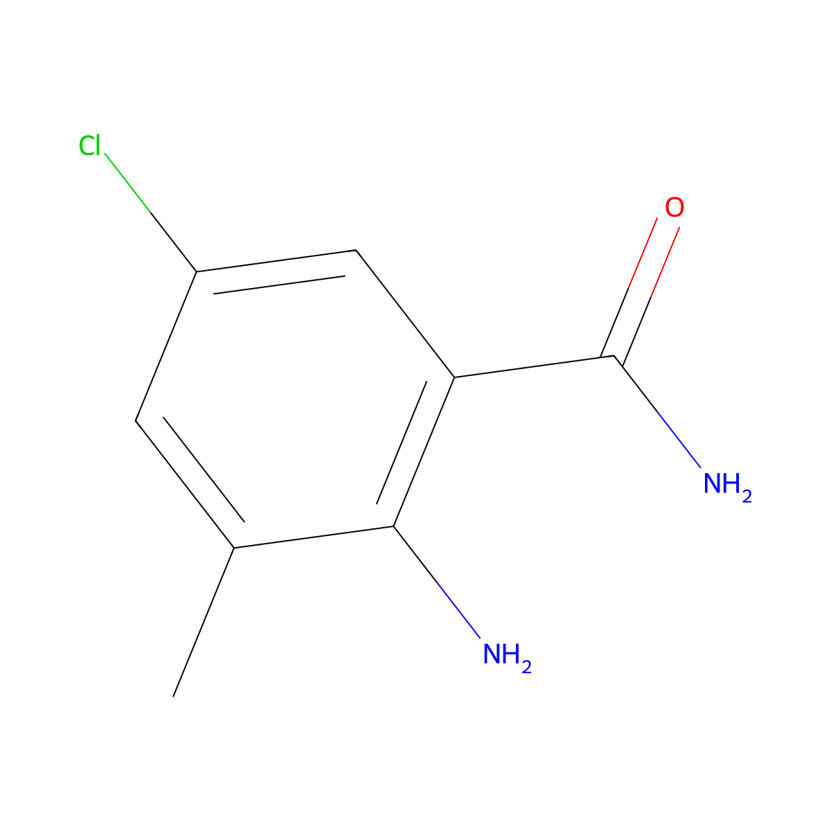 2-Amino-5-chloro-3-methylbenzamide molecular structure, CAS 1006619-83-5