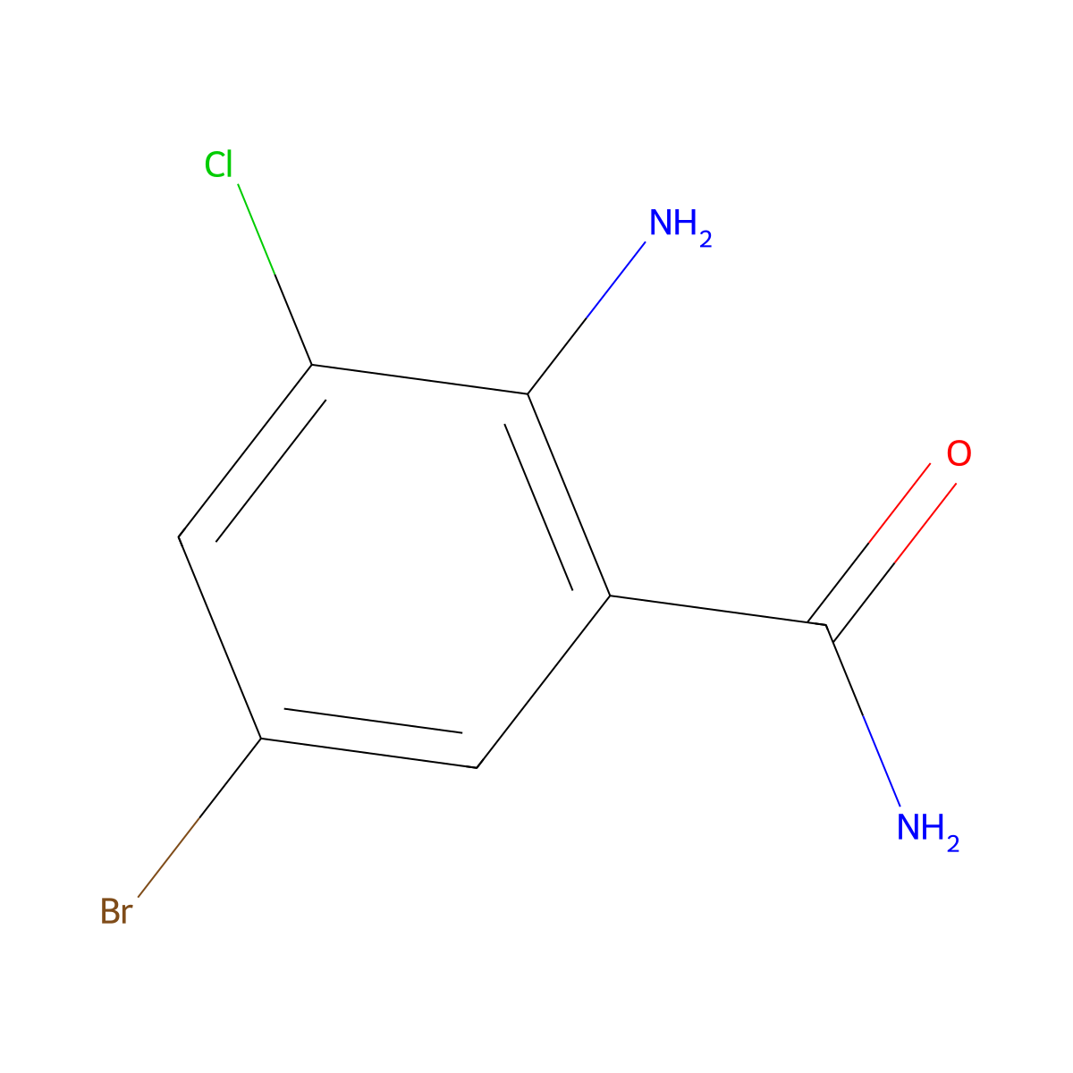2-Amino-5-bromo-3-chlorobenzamide molecular structure, CAS 1006619-97-1