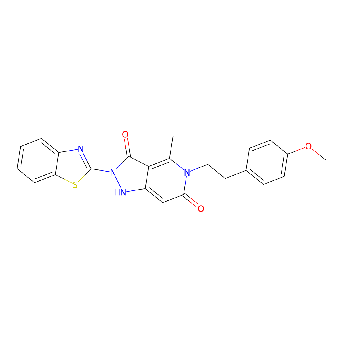 2-(1,3-benzothiazol-2-yl)-5-[2-(4-methoxyphenyl)ethyl]-4-methyl-1H-pyrazolo[4,3-c]pyridine-3,6-dione molecular structure, CAS 1006654-90-5