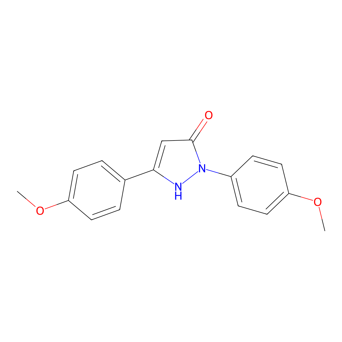 1,3-bis(4-methoxyphenyl)-1H-pyrazol-5-ol molecular structure, CAS 1006661-10-4