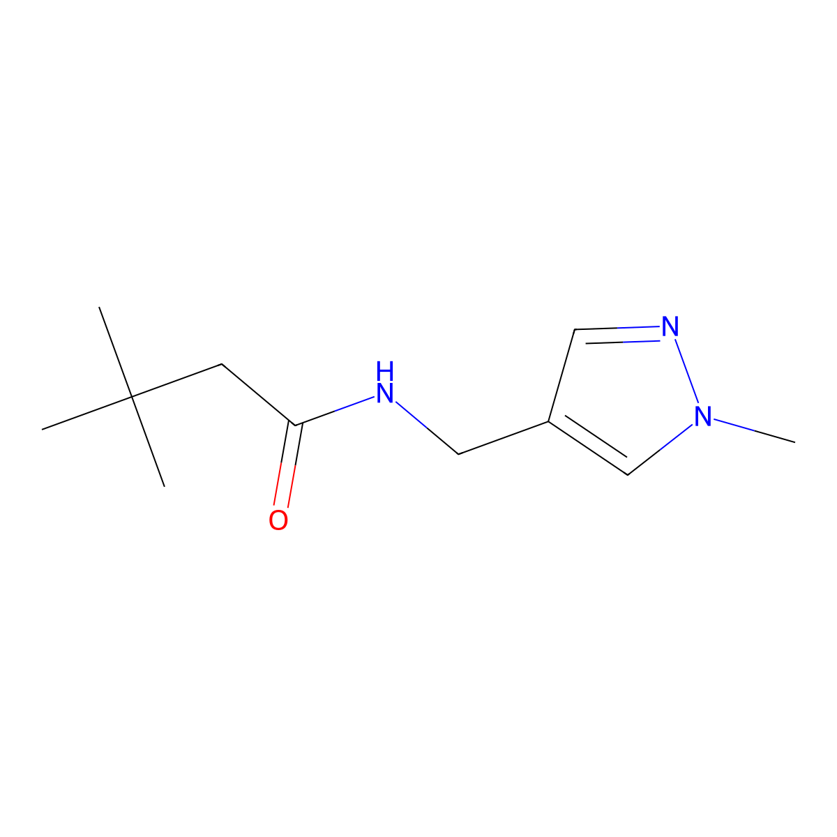 3,3-dimethyl-N-[(1-methyl-1H-pyrazol-4-yl)methyl]butanamide molecular structure, CAS 1006672-61-2