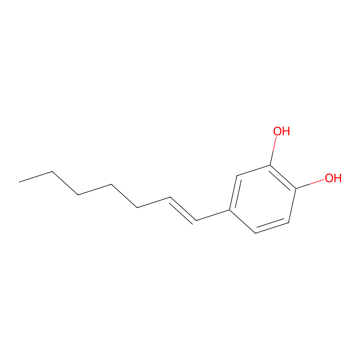1,2-Benzenediol,4-(1-heptenyl)- molecular structure, CAS 100668-22-2