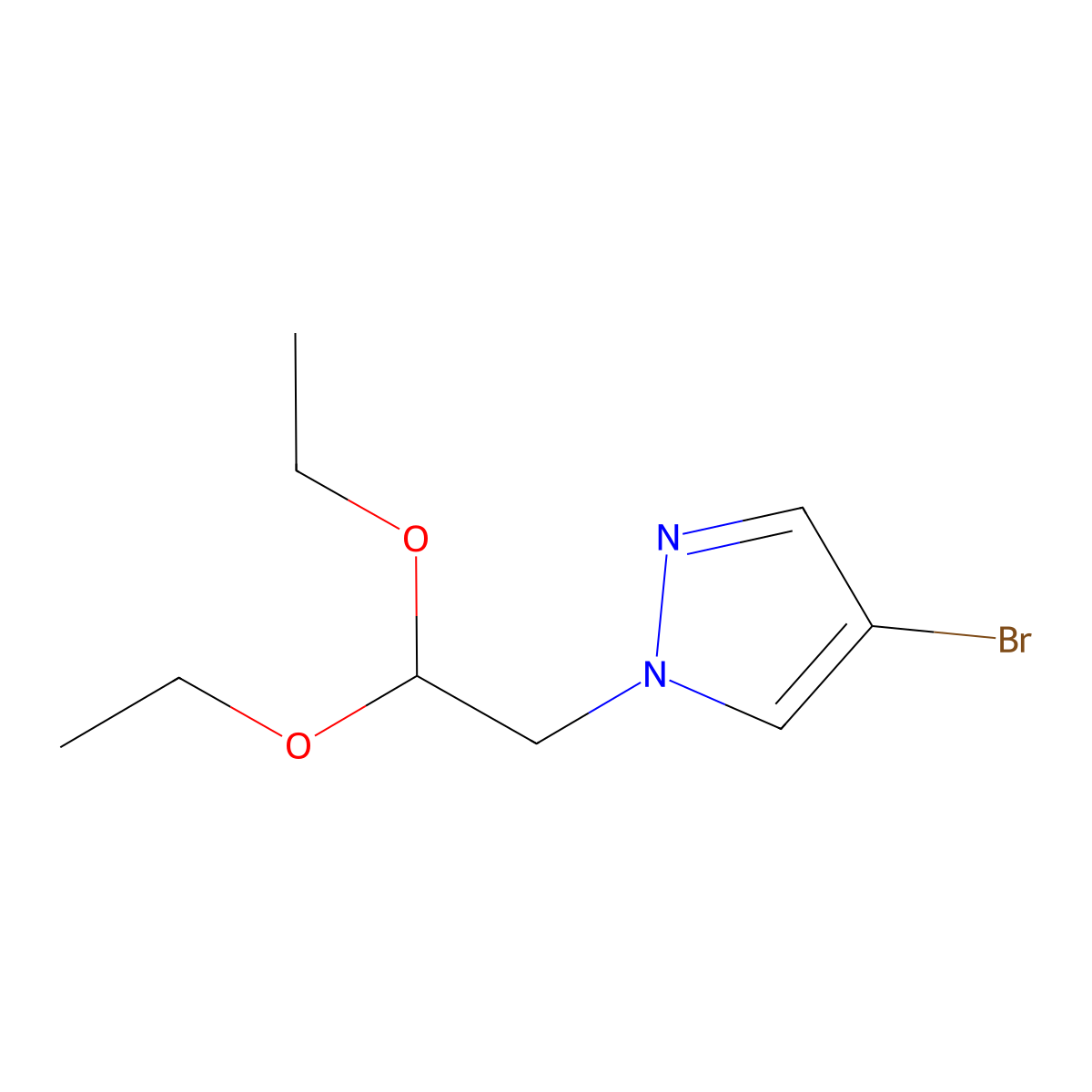 4-bromo-1-(2,2-diethoxyethyl)-1H-pyrazole molecular structure, CAS 1006682-90-1