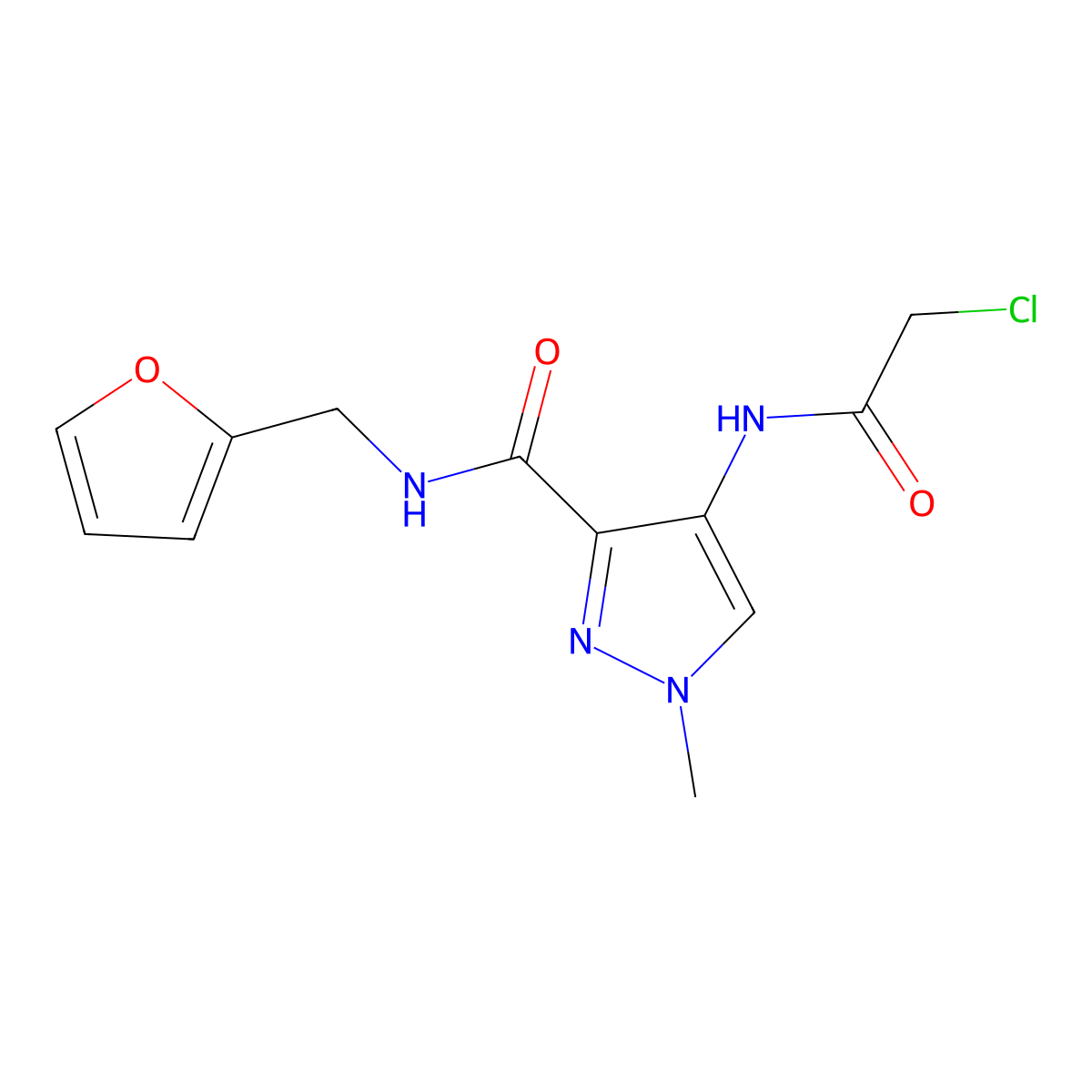 4-[(chloroacetyl)amino]-N-(furan-2-ylmethyl)-1-methyl-1H-pyrazole-3-carboxamide molecular structure, CAS 1006682-94-5
