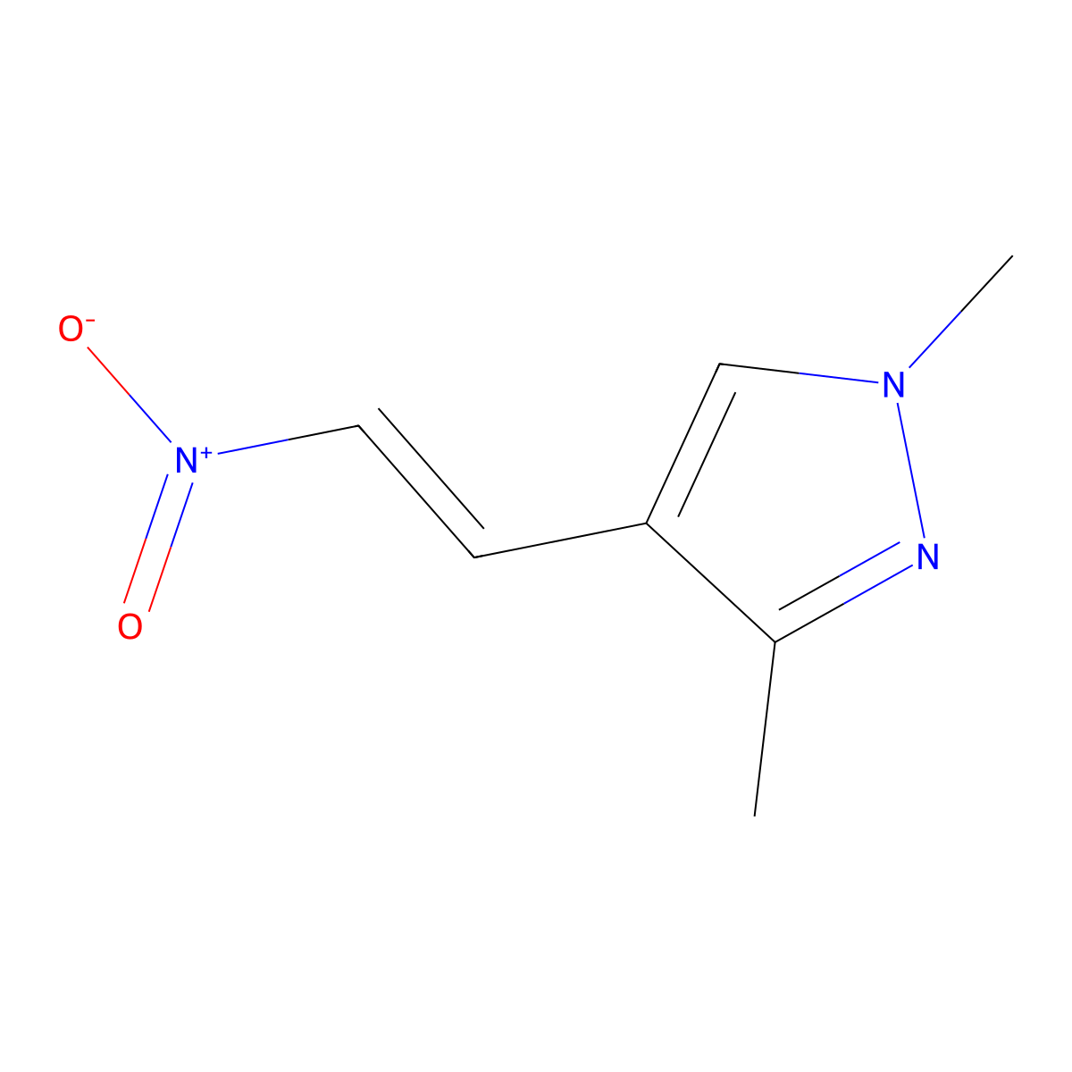 4-((1E)-2-nitrovinyl)-1,3-dimethylpyrazole molecular structure, CAS 1006683-76-6