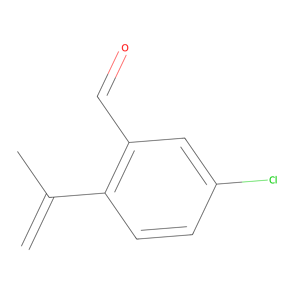 5-Chloro-2-(prop-1-en-2-yl)benzaldehyde molecular structure, CAS 1006685-15-9