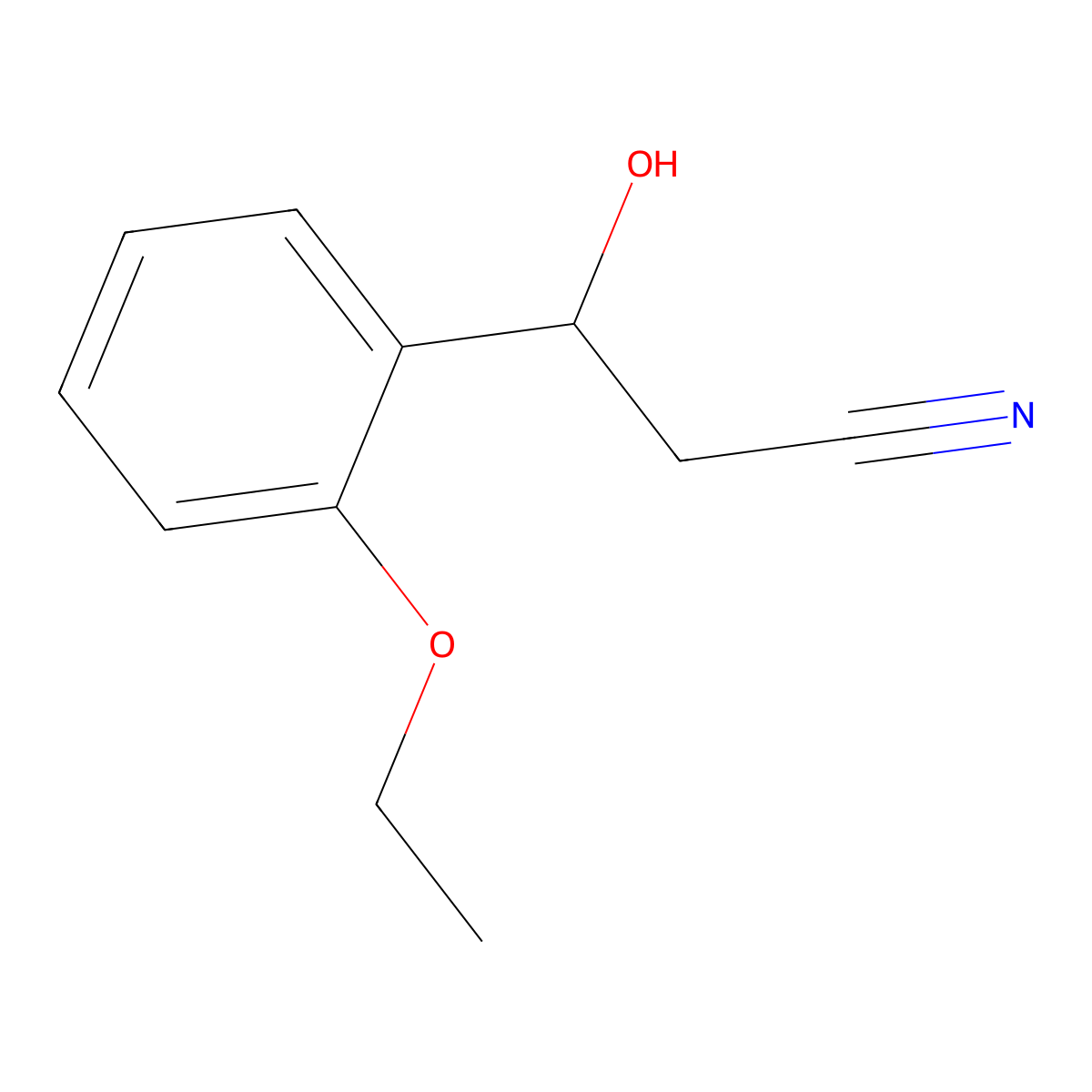 3-(2-Ethoxyphenyl)-3-hydroxypropanenitrile molecular structure, CAS 1006696-24-7