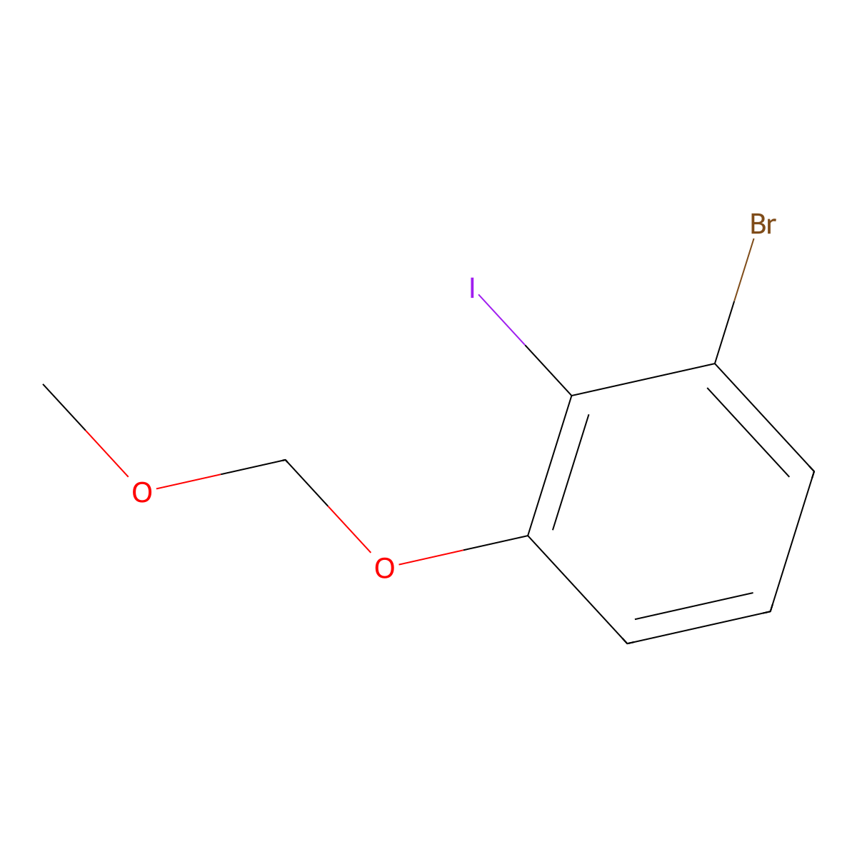 1-Bromo-2-iodo-3-(methoxymethoxy)benzene molecular structure, CAS 1006715-24-7