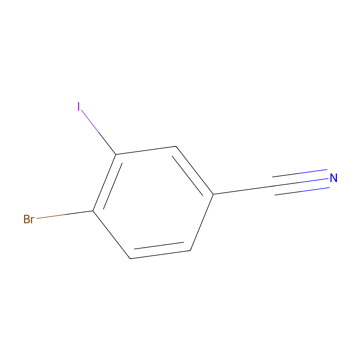 4-Bromo-3-iodobenzonitrile molecular structure, CAS 1006715-27-0