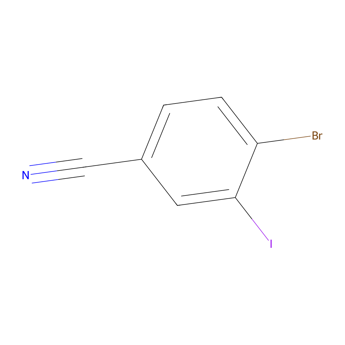 4-Bromo-3-iodobenzonitrile molecular structure, CAS 1006715-27-0