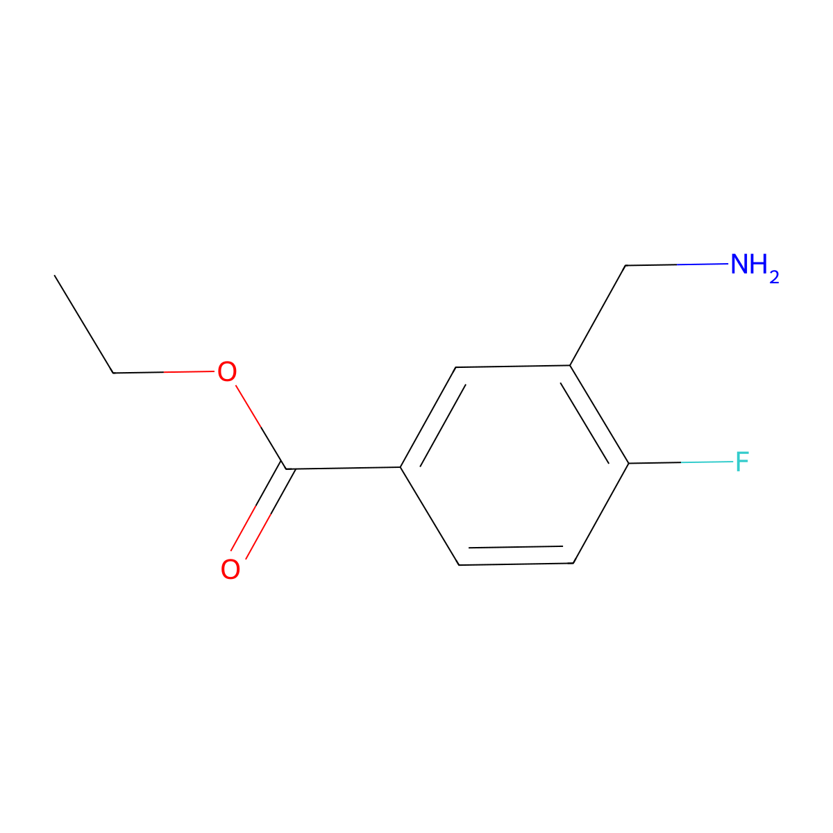 Ethyl 3-(aminomethyl)-4-fluorobenzoate molecular structure, CAS 1006747-40-5