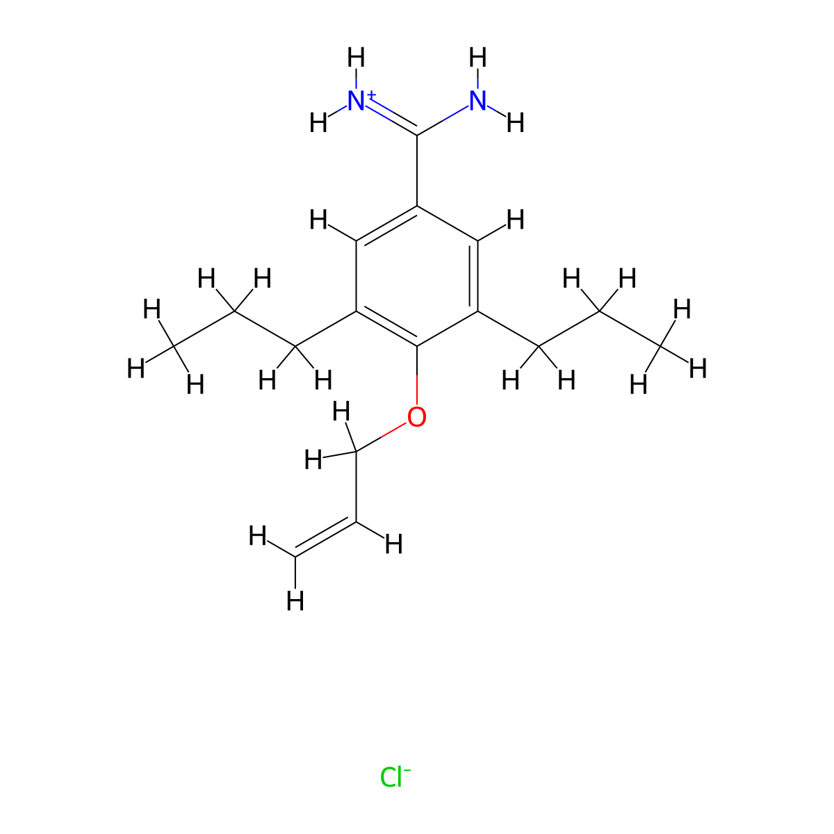 Benzamidine, 4-allyloxy-3,5-dipropyl-, hydrochloride molecular structure, CAS 100678-33-9