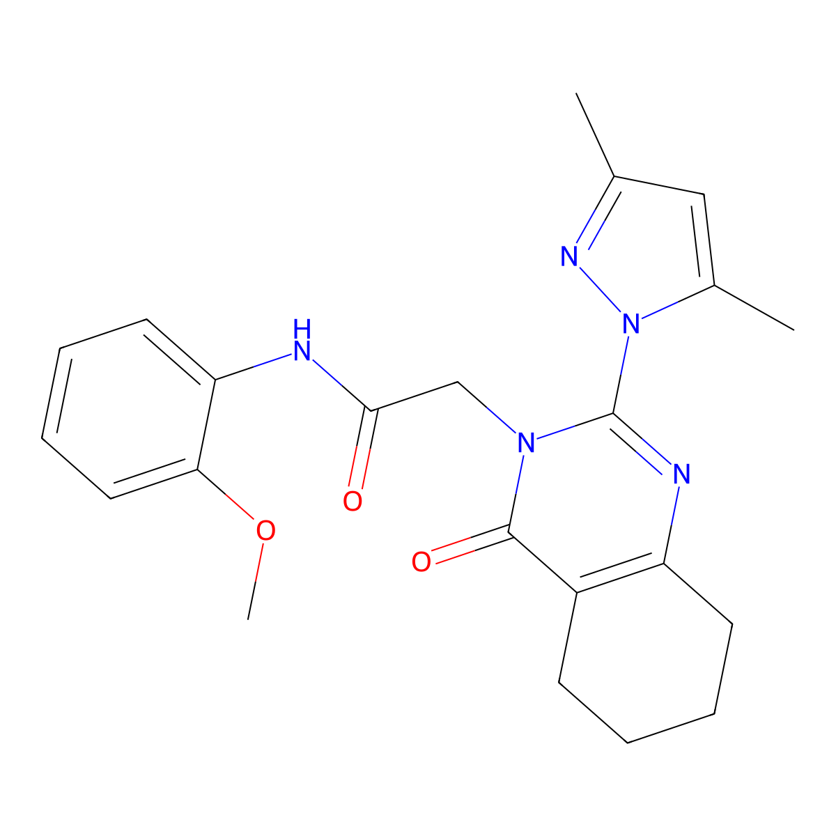 2-(2-(3,5-dimethyl-1H-pyrazol-1-yl)-4-oxo-5,6,7,8-tetrahydroquinazolin-3(4H)-yl)-N-(2-methoxyphenyl)acetamide molecular structure, CAS 1006784-78-6