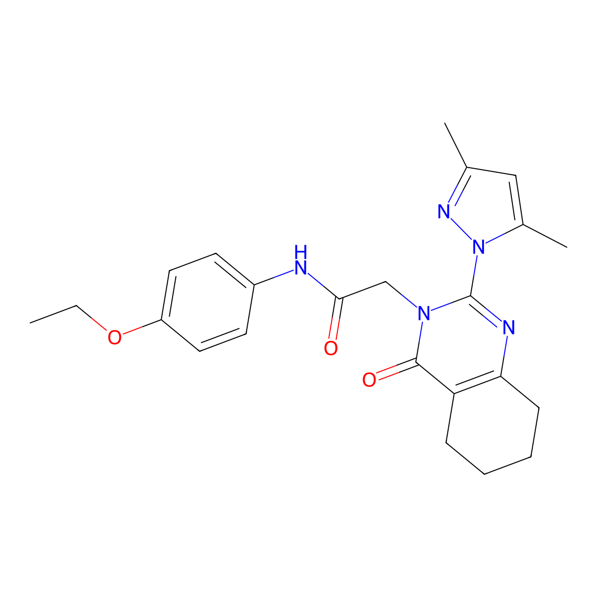 2-(2-(3,5-dimethyl-1H-pyrazol-1-yl)-4-oxo-5,6,7,8-tetrahydroquinazolin-3(4H)-yl)-N-(4-ethoxyphenyl)acetamide molecular structure, CAS 1006784-82-2