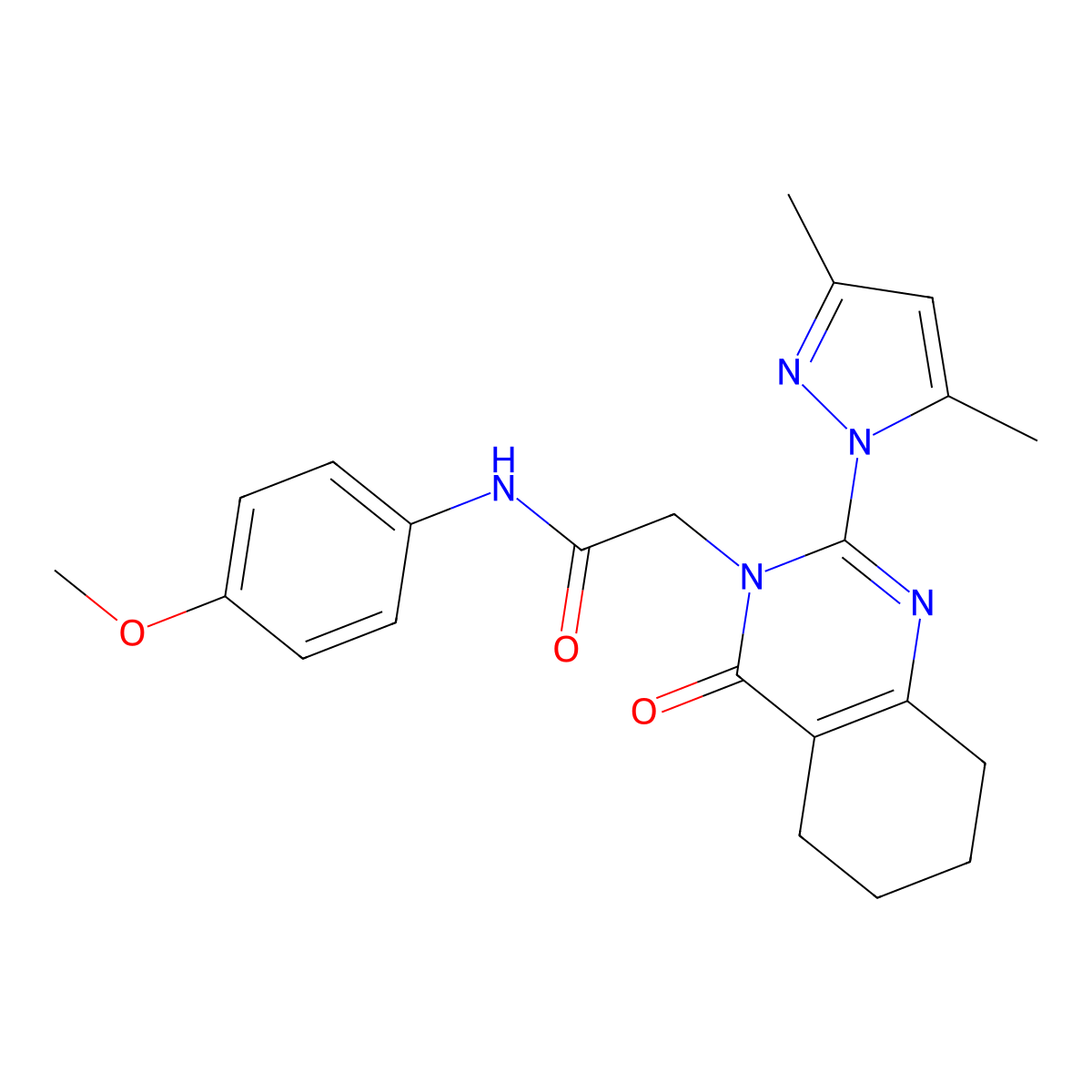 2-(2-(3,5-dimethyl-1H-pyrazol-1-yl)-4-oxo-5,6,7,8-tetrahydroquinazolin-3(4H)-yl)-N-(4-methoxyphenyl)acetamide molecular structure, CAS 1006819-71-1