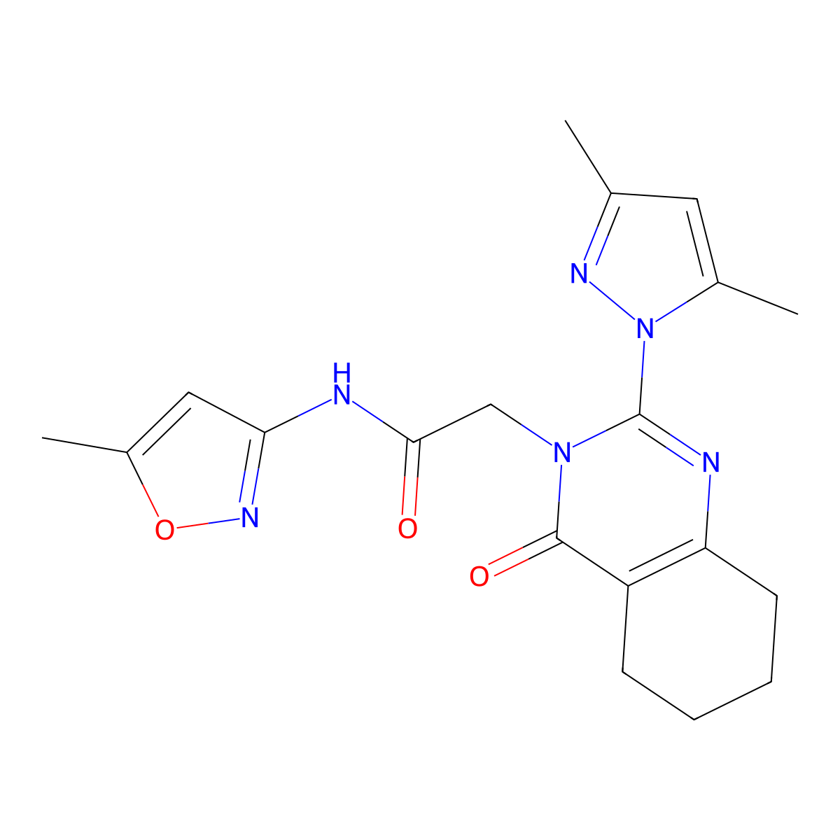 2-(2-(3,5-dimethyl-1H-pyrazol-1-yl)-4-oxo-5,6,7,8-tetrahydroquinazolin-3(4H)-yl)-N-(5-methylisoxazol-3-yl)acetamide molecular structure, CAS 1006820-05-8