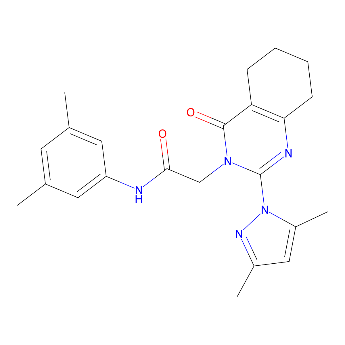 2-(2-(3,5-dimethyl-1H-pyrazol-1-yl)-4-oxo-5,6,7,8-tetrahydroquinazolin-3(4H)-yl)-N-(3,5-dimethylphenyl)acetamide molecular structure, CAS 1006859-20-6
