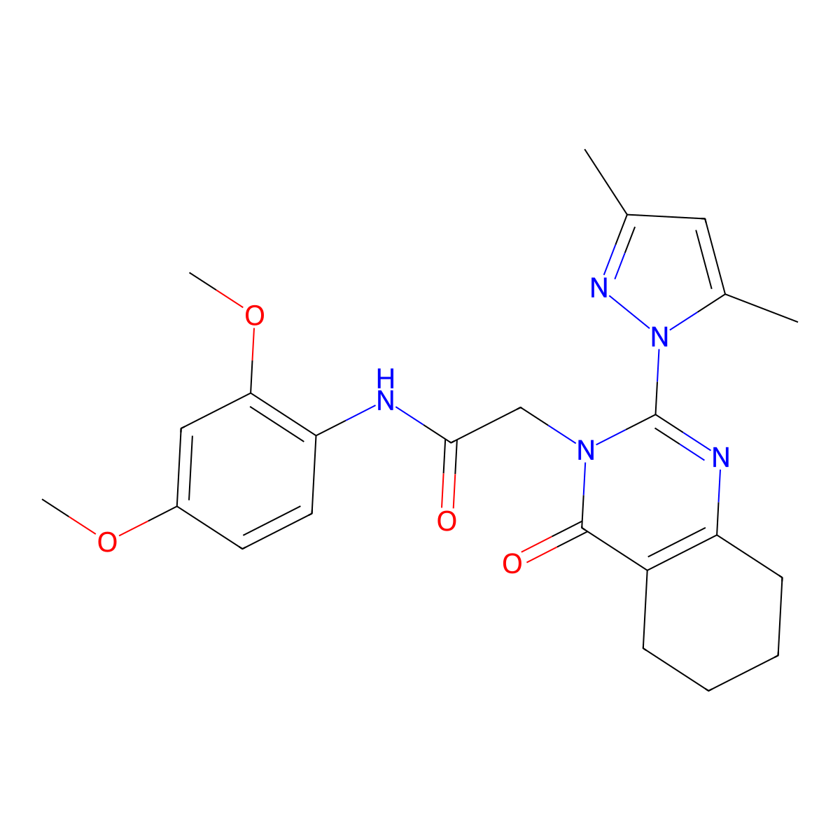 N-(2,4-dimethoxyphenyl)-2-(2-(3,5-dimethyl-1H-pyrazol-1-yl)-4-oxo-5,6,7,8-tetrahydroquinazolin-3(4H)-yl)acetamide molecular structure, CAS 1006859-33-1