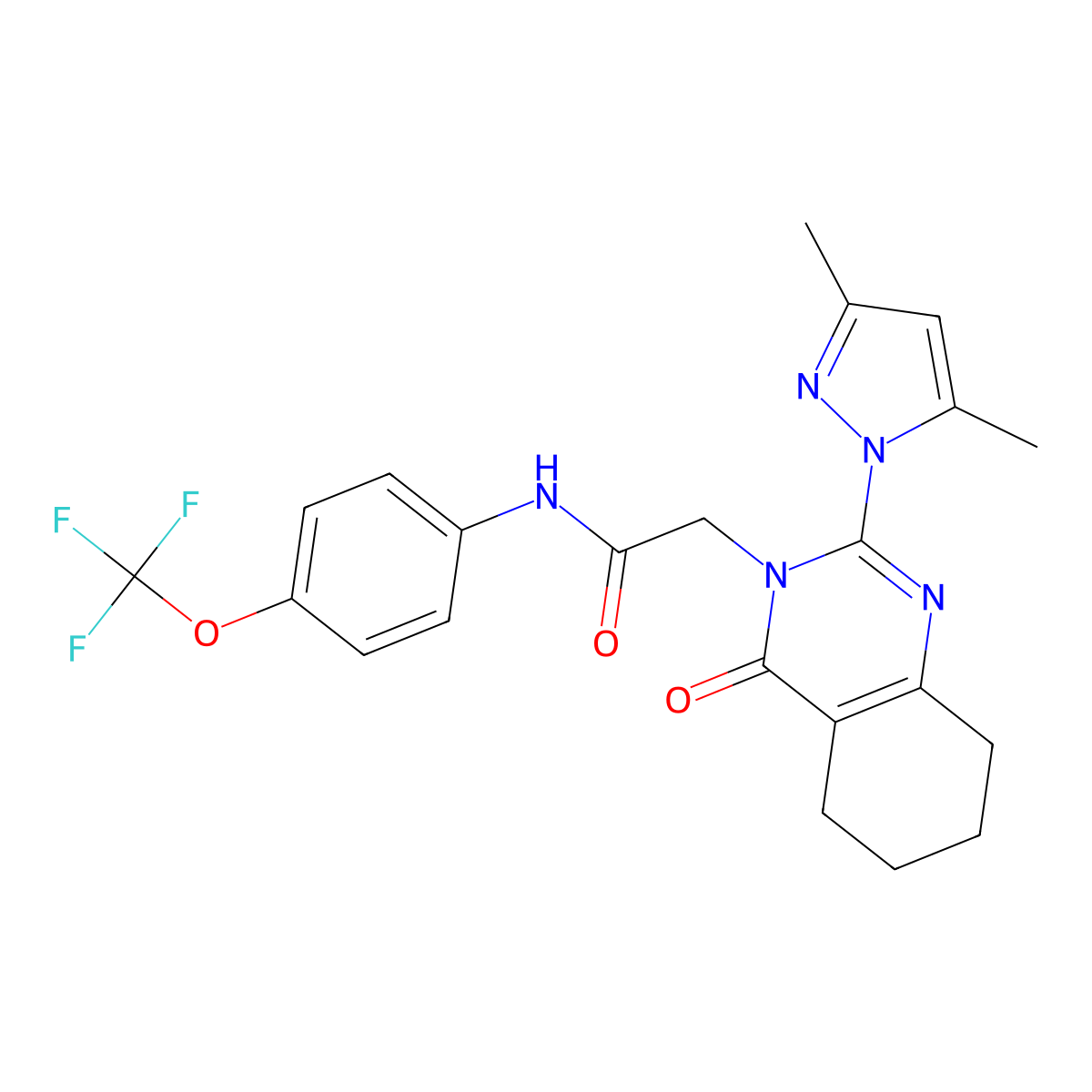 2-(2-(3,5-dimethyl-1H-pyrazol-1-yl)-4-oxo-5,6,7,8-tetrahydroquinazolin-3(4H)-yl)-N-(4-(trifluoromethoxy)phenyl)acetamide molecular structure, CAS 1006859-42-2
