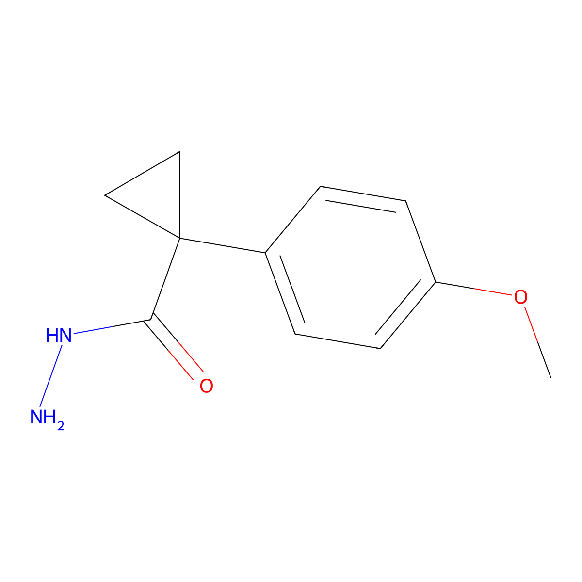 1-(4-Methoxyphenyl)cyclopropanecarbohydrazide molecular structure, CAS 1006875-72-4