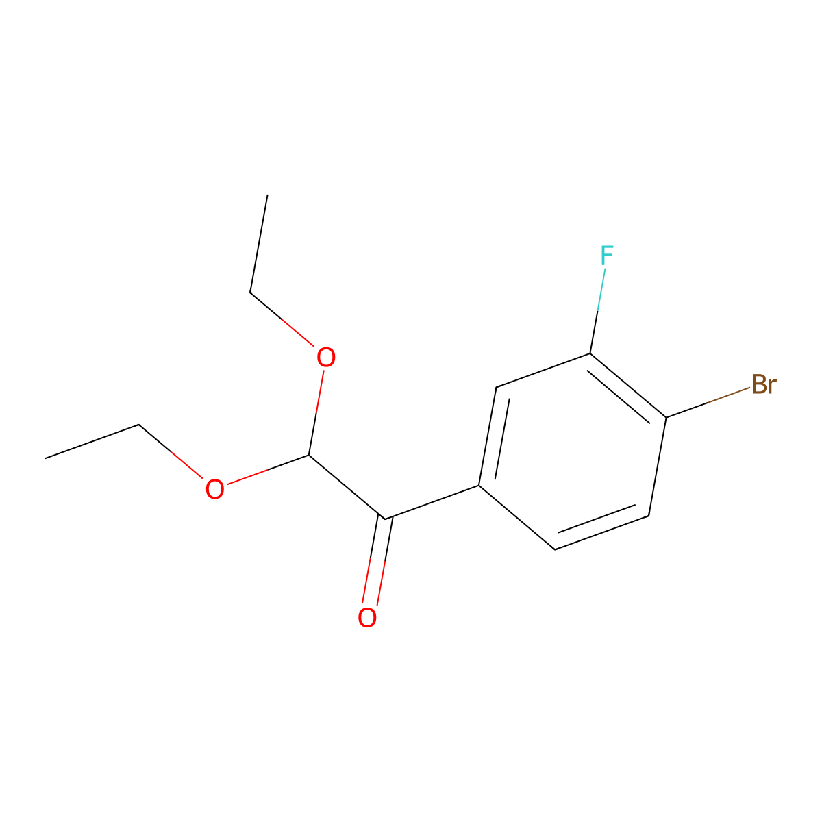 1-(4-Bromo-3-fluorophenyl)-2,2-diethoxyethanone molecular structure, CAS 1006875-90-6