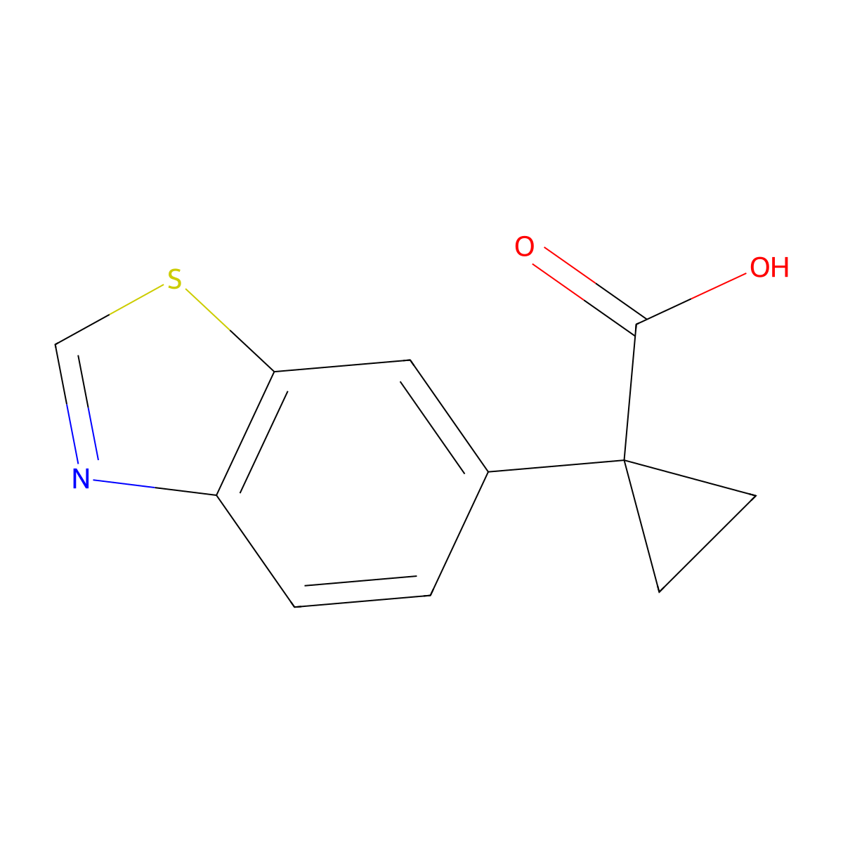 1-(1,3-Benzothiazol-6-yl)cyclopropane-1-carboxylic acid molecular structure, CAS 1006875-97-3