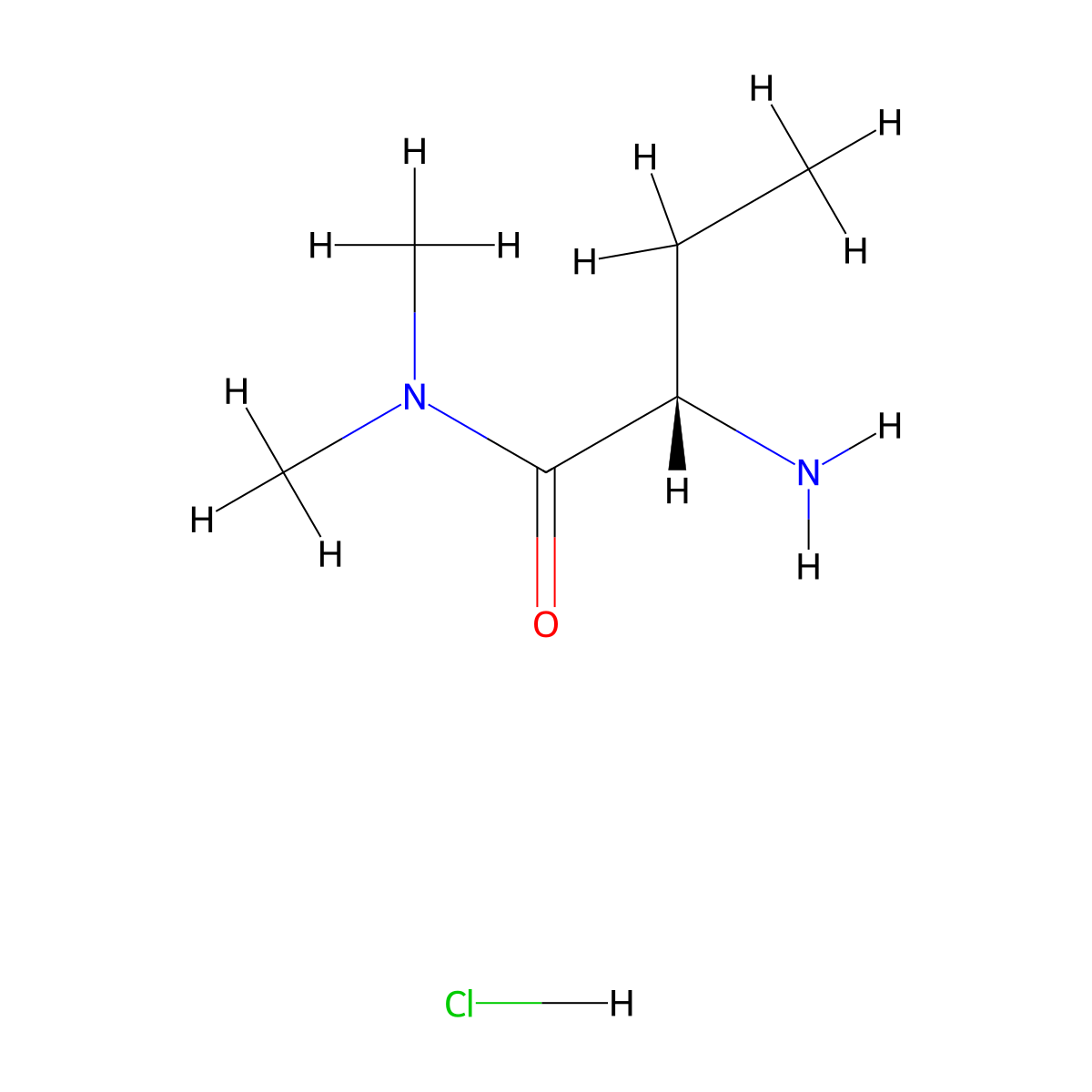 (2S)-2-amino-N,N-dimethylbutanamide hydrochloride molecular structure, CAS 1006876-01-2