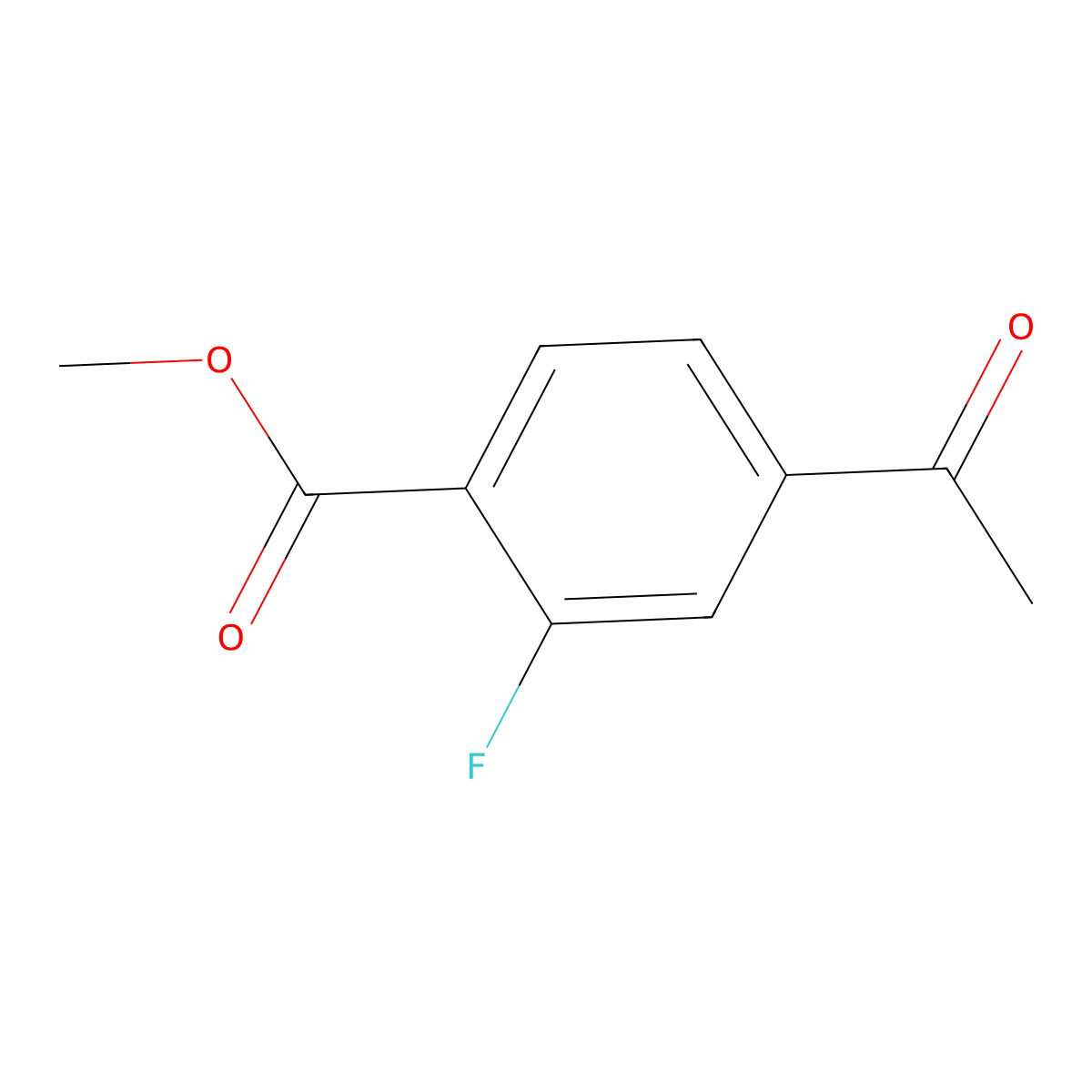 Methyl 4-acetyl-2-fluorobenzoate molecular structure, CAS 1006876-12-5