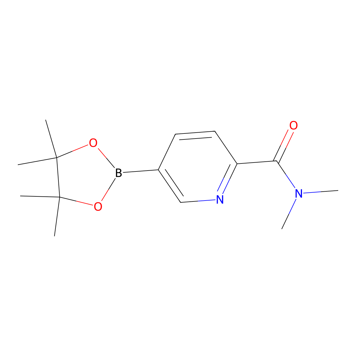 N,N-Dimethyl-5-(4,4,5,5-tetramethyl-1,3,2-dioxaborolan-2-yl)pyridine-2-carboxamide molecular structure, CAS 1006876-27-2