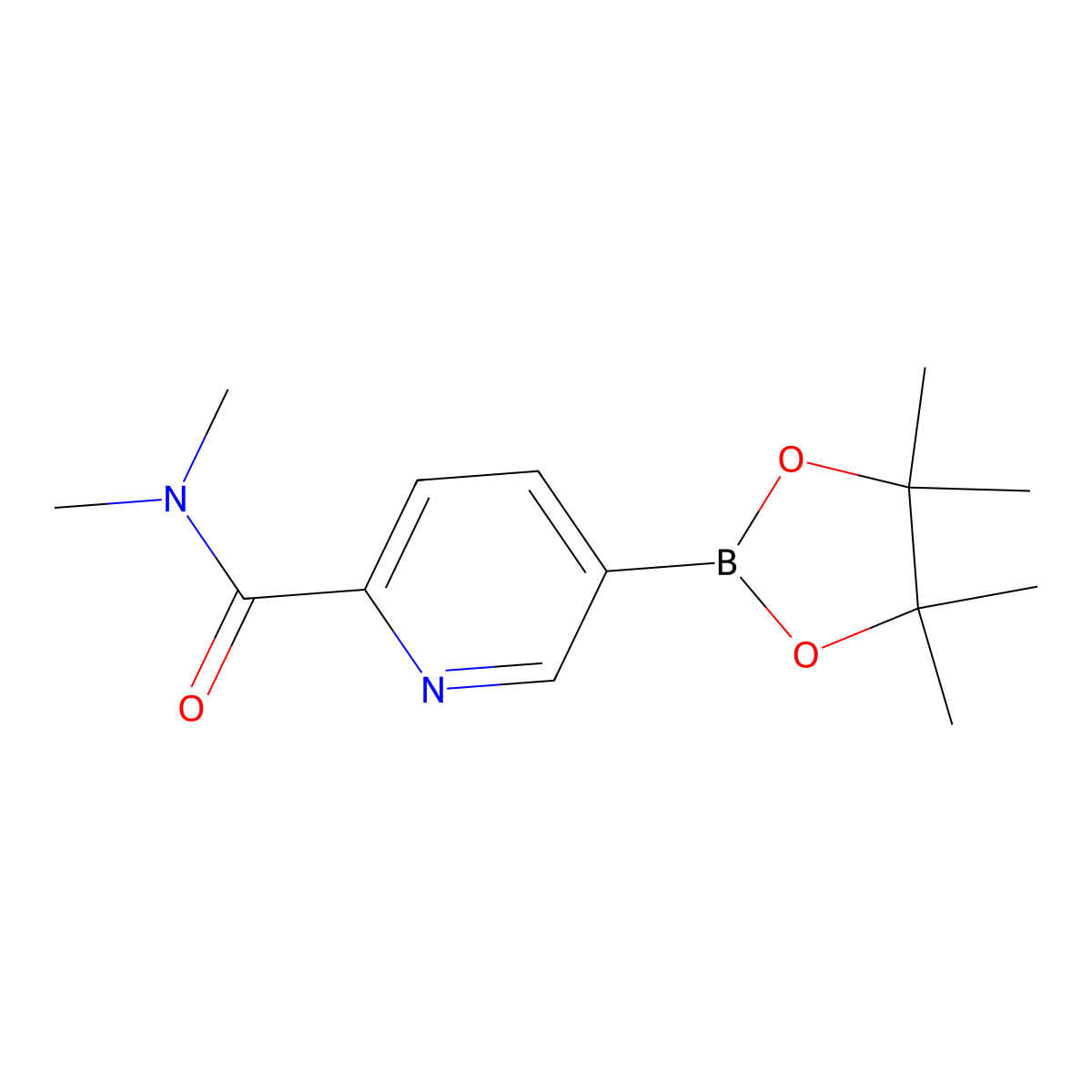 N,N-Dimethyl-5-(4,4,5,5-tetramethyl-1,3,2-dioxaborolan-2-yl)pyridine-2-carboxamide molecular structure, CAS 1006876-27-2