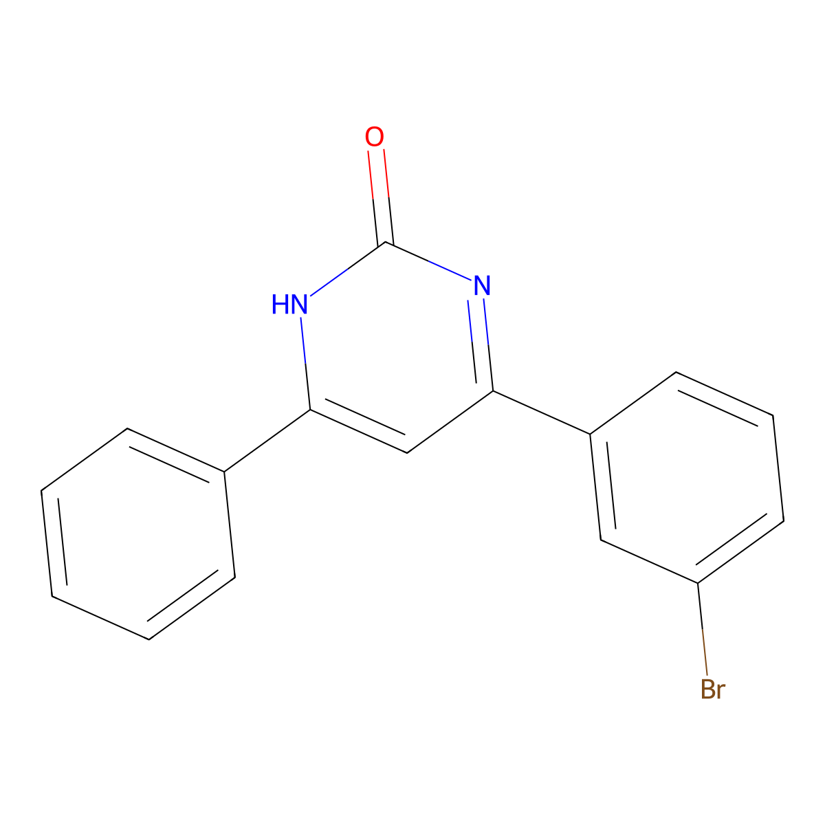 4-(3-Bromophenyl)-6-phenylpyrimidin-2-ol molecular structure, CAS 1006876-77-2