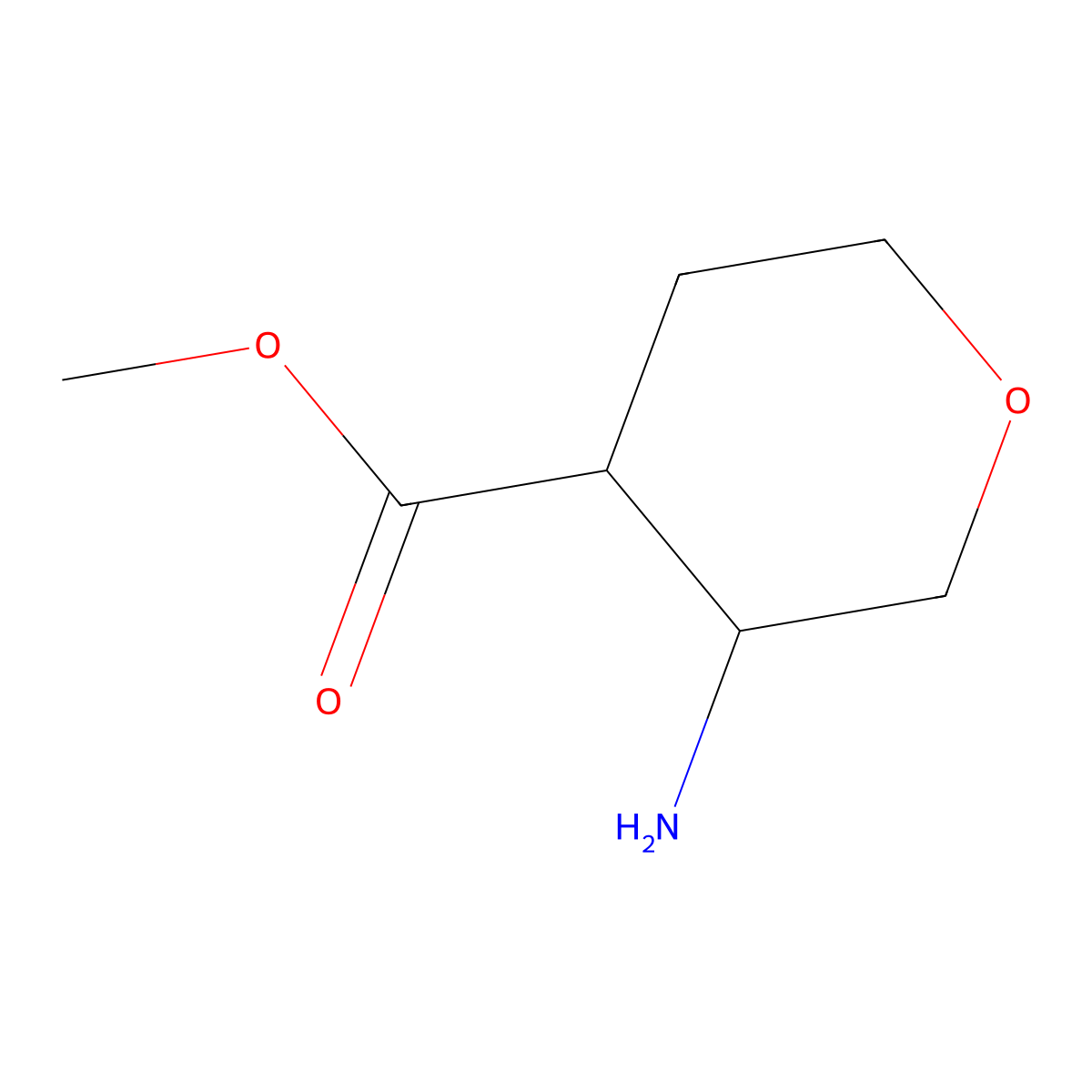 methyl (3R,4R)-3-aminooxane-4-carboxylate molecular structure, CAS 1006891-32-2