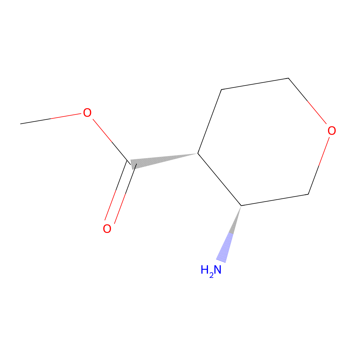 methyl (3R,4R)-3-aminooxane-4-carboxylate molecular structure, CAS 1006891-32-2
