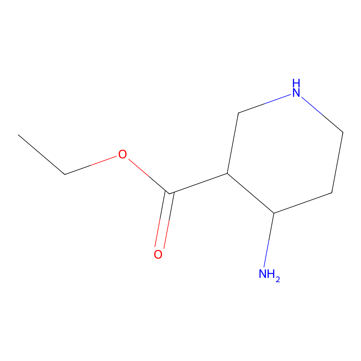 Ethyl 4-aminopiperidine-3-carboxylate molecular structure, CAS 1006891-40-2