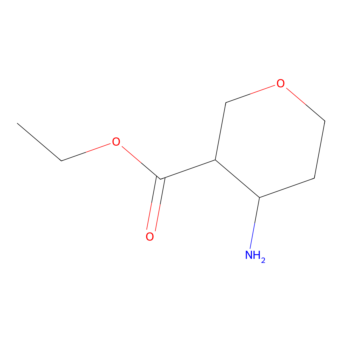 Ethyl 4-aminooxane-3-carboxylate molecular structure, CAS 1006891-45-7