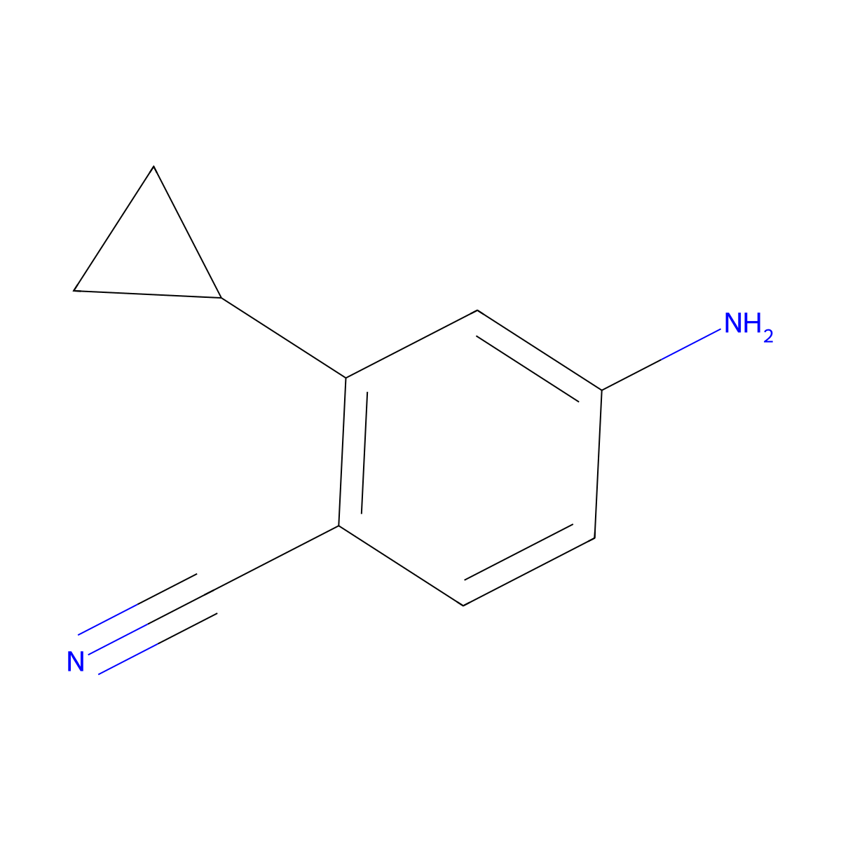 4-Amino-2-cyclopropylbenzonitrile molecular structure, CAS 1006899-23-5