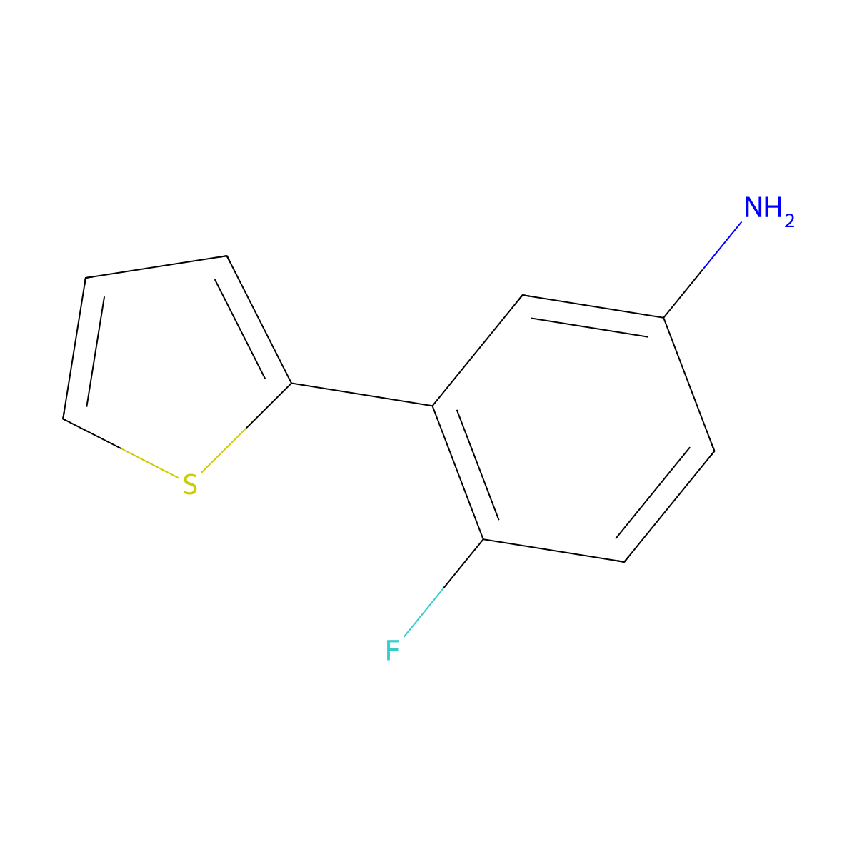 4-Fluoro-3-(thiophen-2-yl)aniline molecular structure, CAS 1006899-58-6