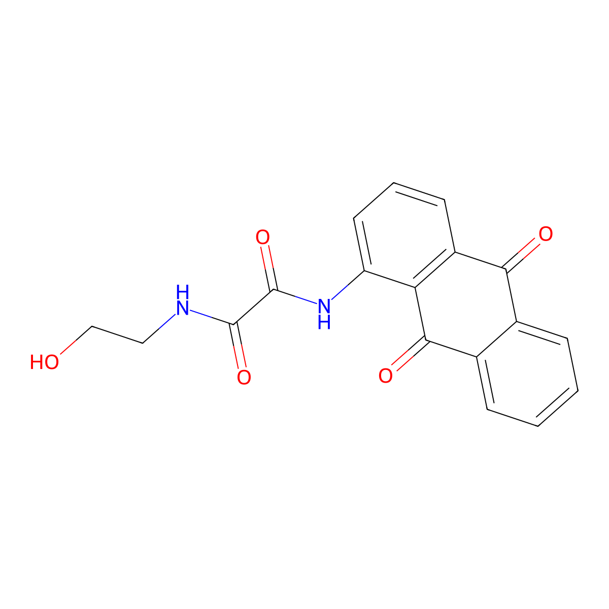 Oxamide, N-(1-anthraquinonyl)-N'-(2-hydroxyethyl)- molecular structure, CAS 100694-09-5