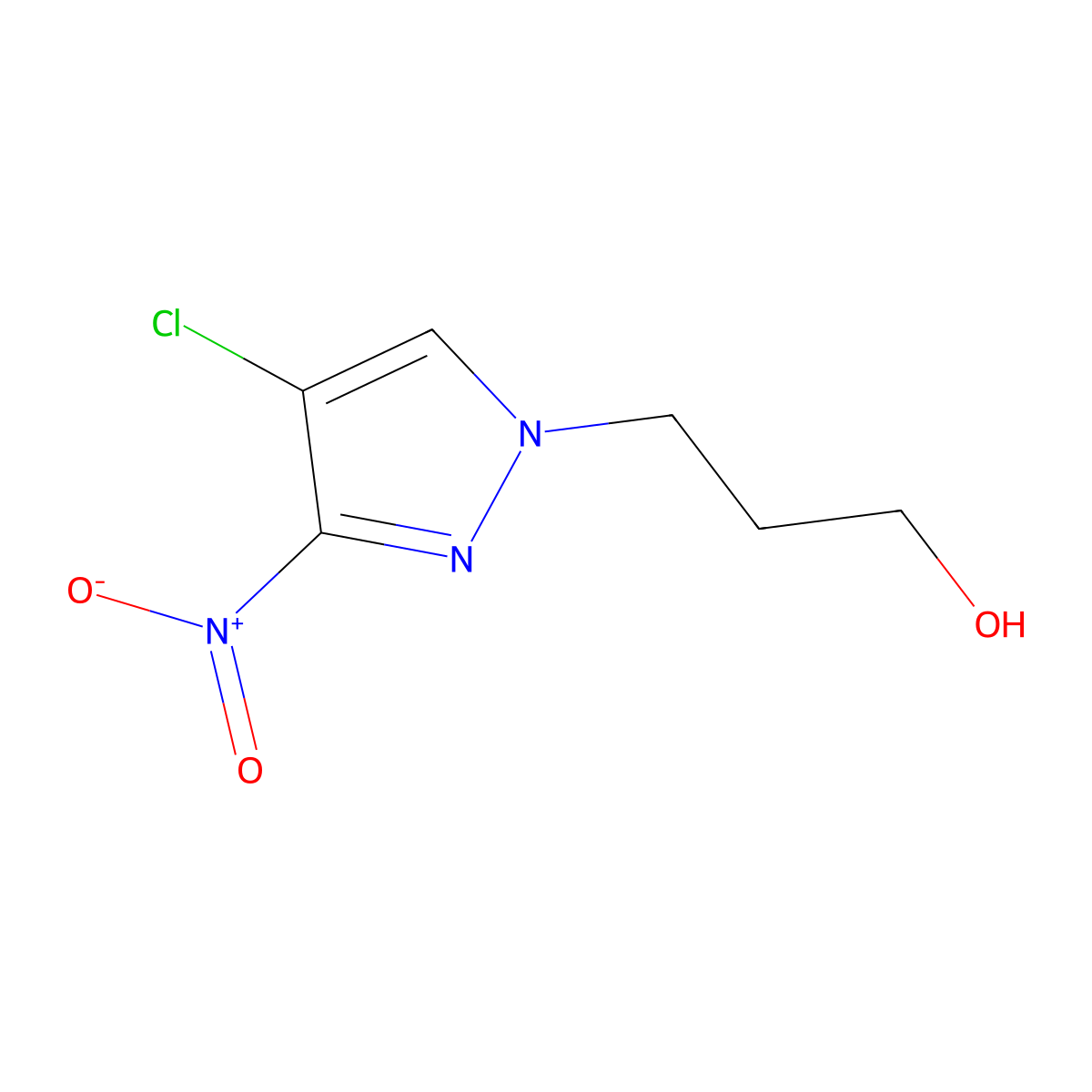 3-(4-chloro-3-nitro-1H-pyrazol-1-yl)propan-1-ol molecular structure, CAS 1006950-47-5