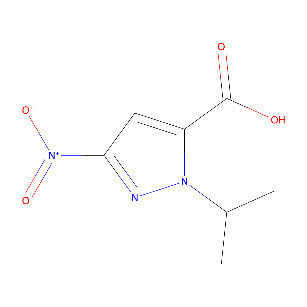 1-Isopropyl-3-nitro-1H-pyrazole-5-carboxylic acid molecular structure, CAS 1006950-68-0