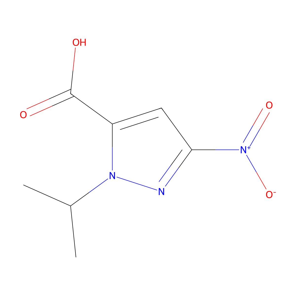 1-Isopropyl-3-nitro-1H-pyrazole-5-carboxylic acid molecular structure, CAS 1006950-68-0